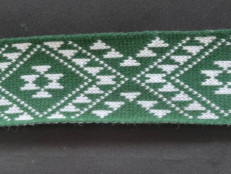 Bottle green and white 2.5 inch - Taniko Band For Sale