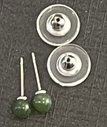 Little 5mm Greenstone stud Earrings Fashion