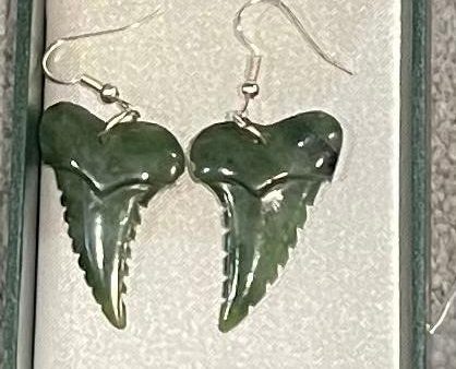 Mako Shark Greenstone Earrings Fashion