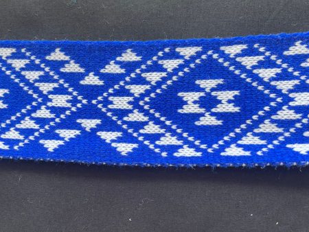 Royal blue and white Patiki- Taniko Band 2 in Cheap