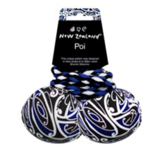 New Zealand Poi - Maori Poi Blue, Black and White Online