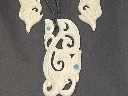 Manaia Bone Set - Bone Necklace & Earrings Sale