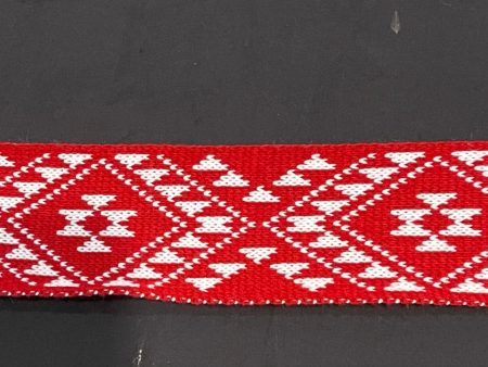 Red and white 2.5 inch - Taniko Band For Sale