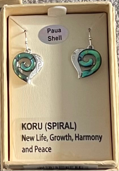 Paua Koru Earrings Hot on Sale