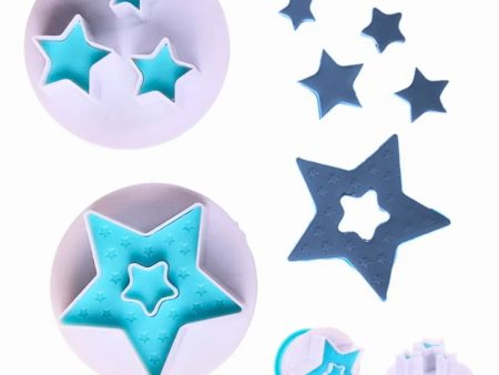 2PCS Big Star Plunger Cutter - Blue Fashion