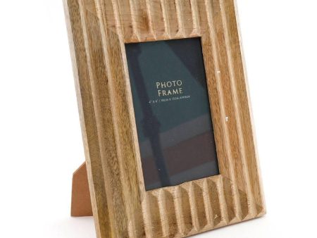 4X6in Ribbed Wooden Photo Frame Discount