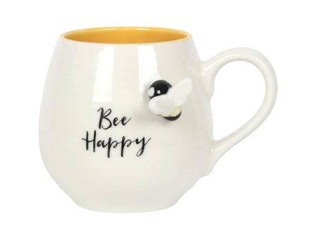 3D Bee Happy Rounded Mug Online now