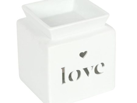 White Love Cut Out Oil Burner Fashion