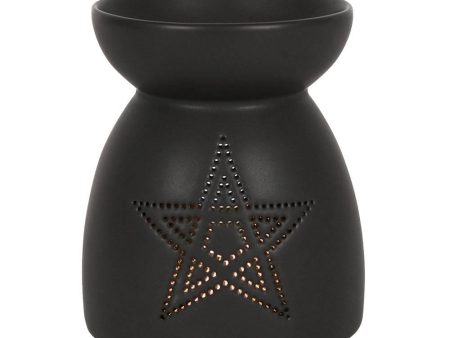 Black Pentagram Cut Out Oil Burner Fashion