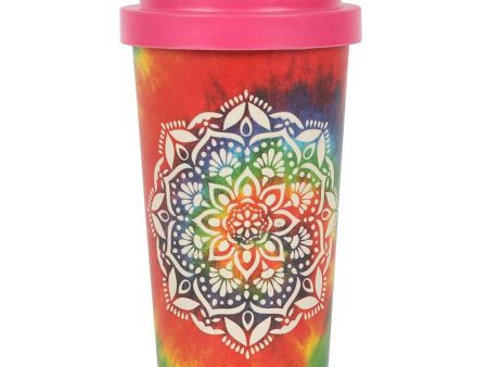 Tie Dye Mandala Bamboo Eco Travel Mug Supply