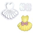 2 Pcs Princess Girl Dress Frock With Bow Tie Plunger Cutter Cookie Cutter Sale