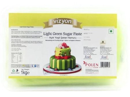 Vizyon Sugar Paste (Fondant) Light Green,1 Kg Fashion