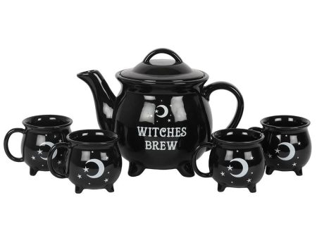 Witches Brew Ceramic Cauldron Tea Set Hot on Sale