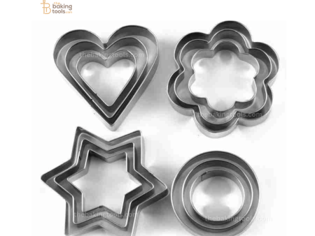 12 Pieces Cookie & Biscuit Cutter Star Heart Round & Flower Online Hot Sale