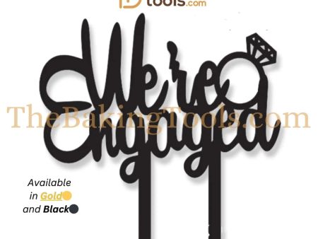 We Are Engaged Ring Acrylic Engagement Cake Topper Tag EN-003 For Cheap