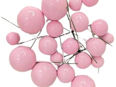 Pink Faux Ball Cake Topper - Pack of 20 Pieces For Cheap