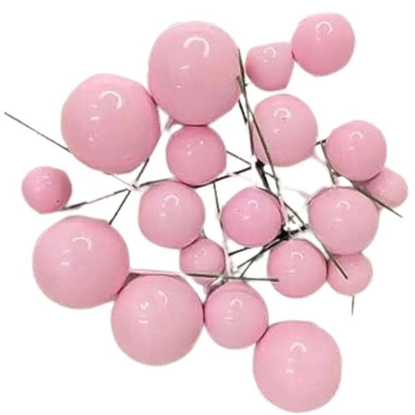 Pink Faux Ball Cake Topper - Pack of 20 Pieces For Cheap