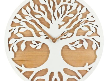 40cm White Tree of Life Cut Out Clock Fashion