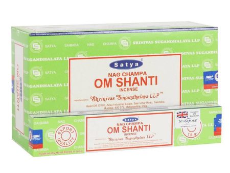 12 Packs of Om Shanti Incense Sticks by Satya Online now