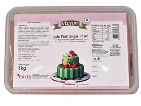 Vizyon Sugar Paste (Fondant) Light Pink, 1 Kg For Cheap