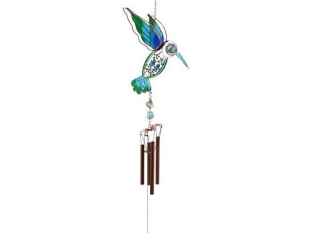 Blue Green Hummingbird Windchime For Discount