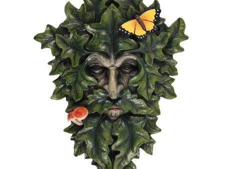 29x21cm Leafy Green Man Wall Plaque For Cheap