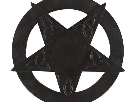 Carved Black Wooden Pentagram Discount