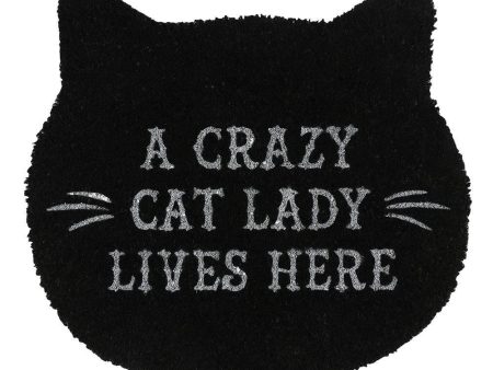 Black Cat Lady Cat Shaped Doormat Online now