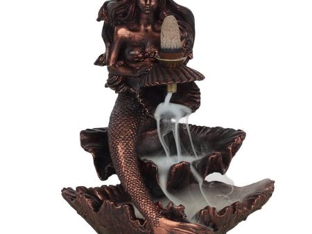 Bronze Effect Mermaid Backflow Incense Burner Online now