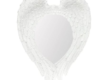 55cm White Glitter Angel Wing Mirror Cheap