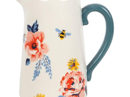 Large Beautiful Floral Ceramic Flower Jug For Sale