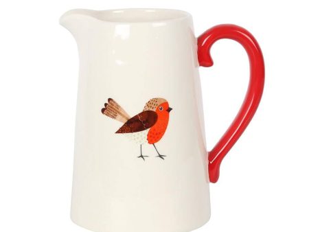 Winter Robin Ceramic Flower Jug Online