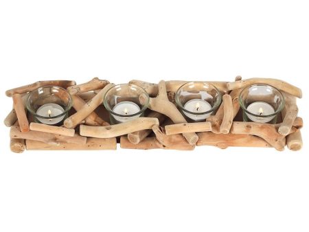 4pc Driftwood Candle Holder Supply