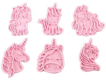 6 PCs Unicorn Shapes Cookie Biscuit Cutter Fondant And Clay Cutter Stencil Fashion