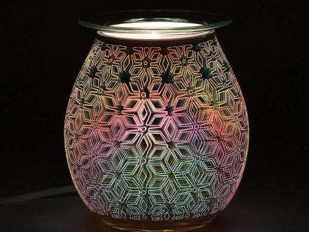 3D Geometric Flower Light Up Electric Oil Burner Cheap