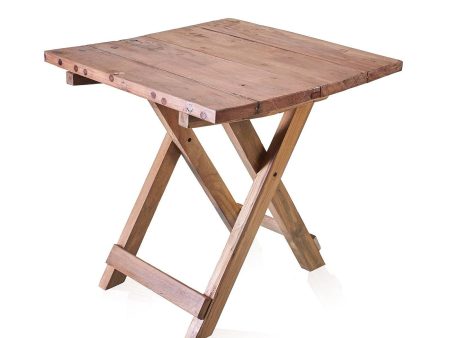 Square Folding Coffee Table - 50cm - Recycled Wood For Discount