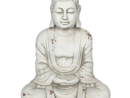 58cm White Hands In Lap Sitting Garden Buddha Online Sale