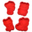 4 PCs Teddy Bear Valentine s Fondant Cookie Biscuit Cutter Plunger Cutter Online Sale