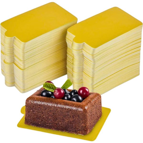 Rectangle Pastry Base (Pack of 100) | For Pastries, Mini Cake, Desserts Hot on Sale