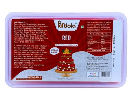 Fondola Red Sugar Paste Fondant 250gm For Cheap