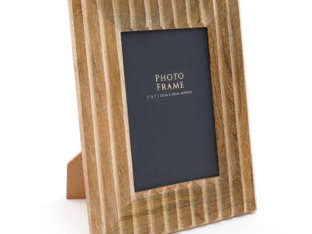 5X7in Ribbed Wooden Photo Frame Hot on Sale