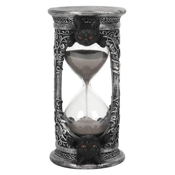 Large Black Cat Hourglass Timer Hot on Sale