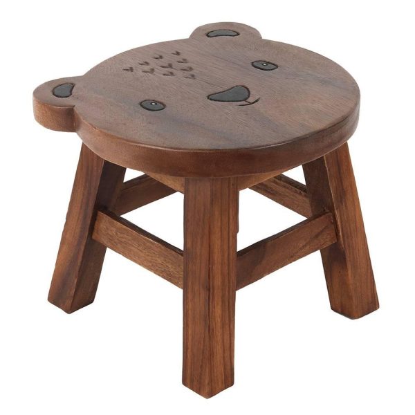 Children s Wooden Bear Stool Hot on Sale