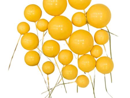 Yellow Faux Ball Cake Topper - Pack of 20 Pieces Sale