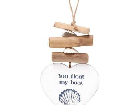 You Float My Boat Driftwood Heart Sign Online