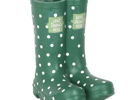 Dark Green Welly Boot Planter For Discount