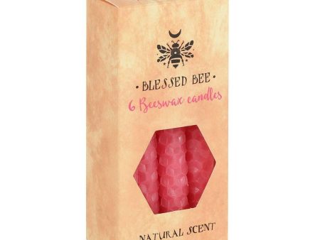 Set of 6 Pink Beeswax Spell Candles Online now