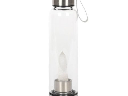 Clear Quartz Energising Glass Water Bottle Discount