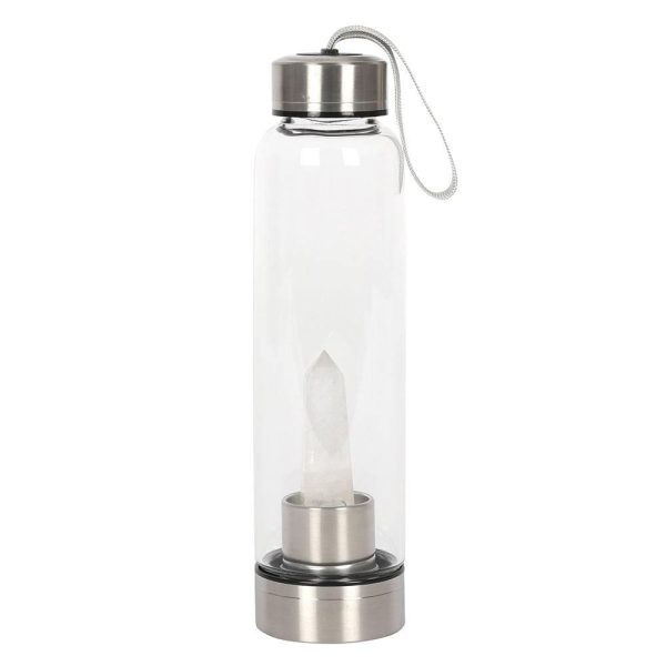 Clear Quartz Energising Glass Water Bottle Discount