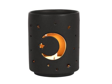 Small Black Mystical Moon Cut Out Tealight Holder Online Hot Sale